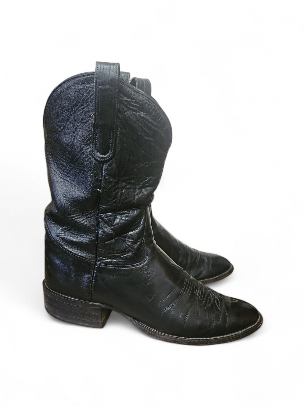 Vtg Tony Lama 2801 Men’s Western Cowboy Boots Size 10B Black Leather USA Classic - Picture 15 of 16
